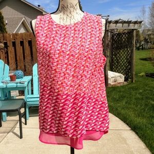 Rose & Olive Sleeveless Large Pink Shirt!